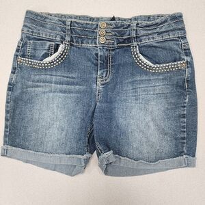 Imperial Star Kids Denim Shorts with Embellished Pockets